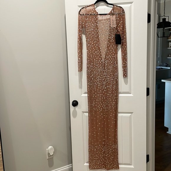 Faretti Silver Nude Gown